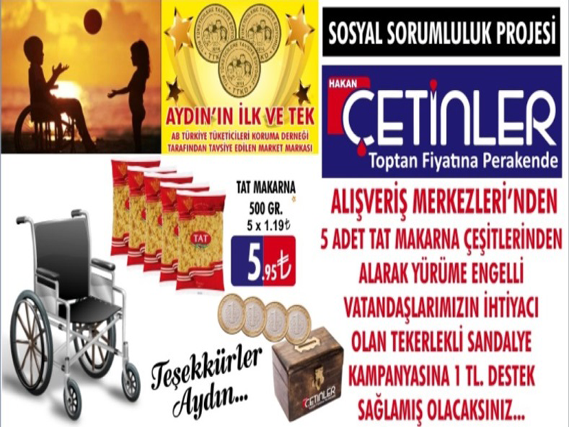 ÇETİNLER MARKET SOSYAL SORUMLULUK PROJESİ..