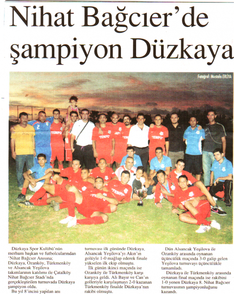 Nihat Bağcıer'de şampiyon Düzkaya