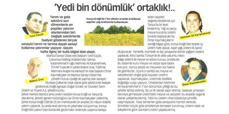 Ereğli Agrosan A.Ş. PARA Dergisinde!