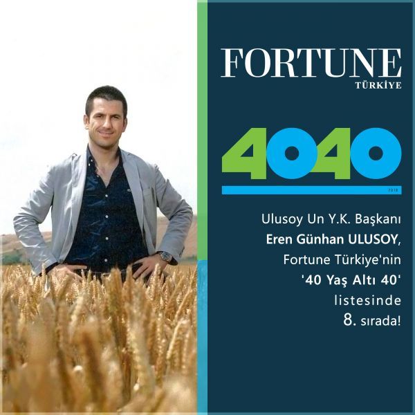 Ulusoy Un Y.K. Başkanı Eren Günhan Ulusoy, Fortune Türkiye'nin ‘40 Yaş Altı 40' listesinde 8. sırada!