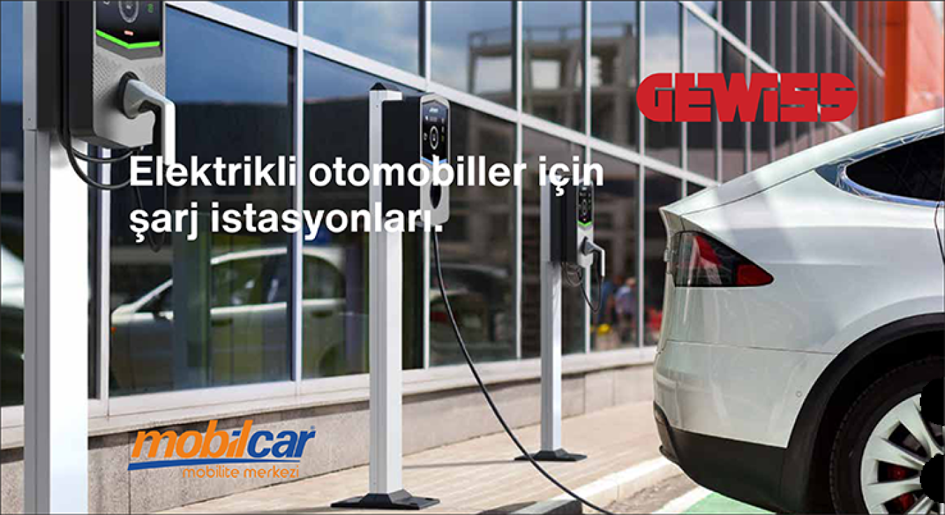 Elektrikli otomobiller için şarj istasyonları.